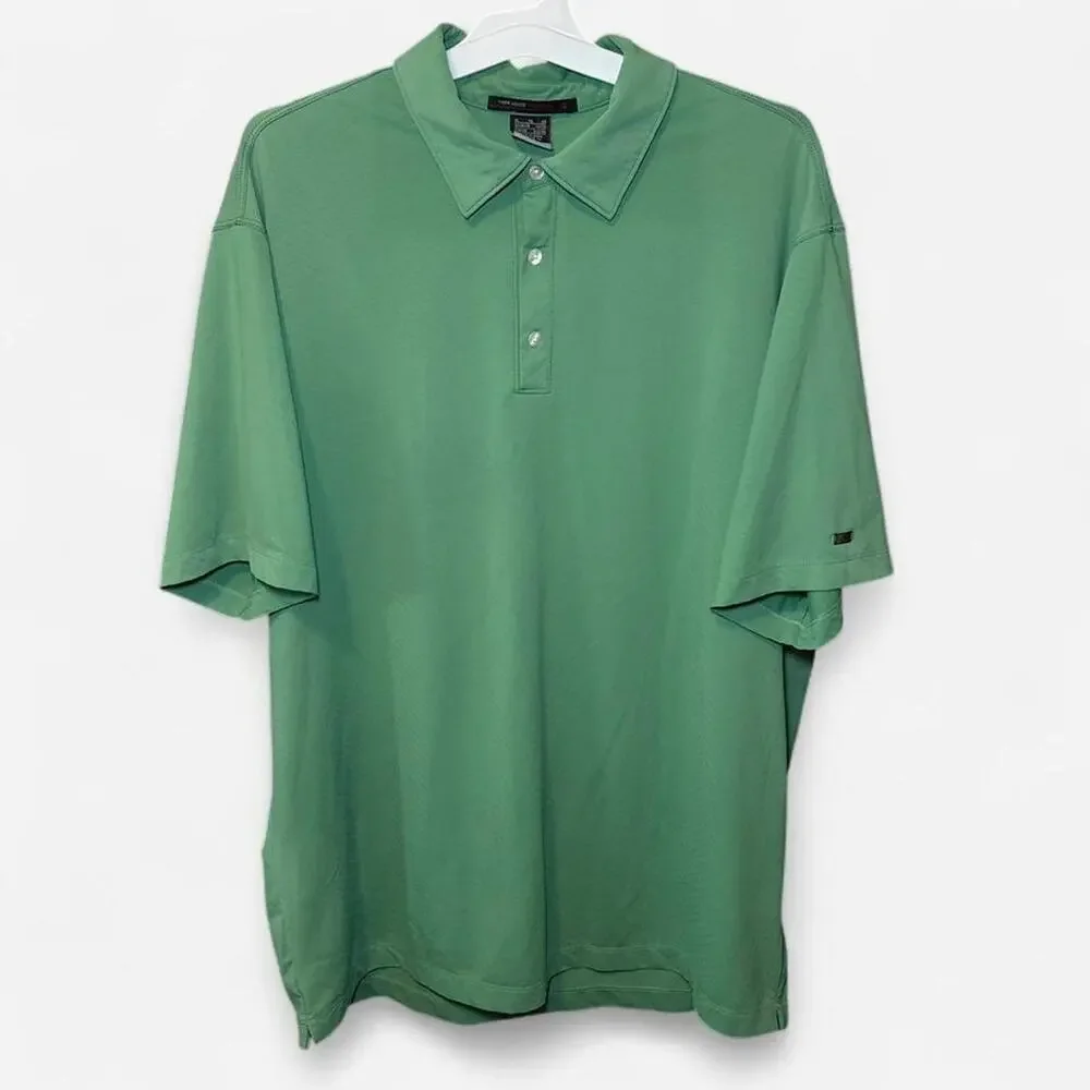 Nike Men Tiger Woods Collection XL Golf Polo Shirt Short Sleeve Dri-Fit Green